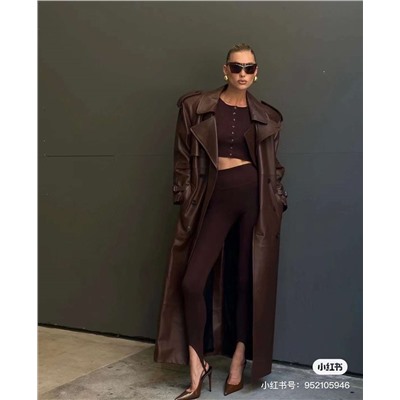 Кожаный плащ из овчины люкс