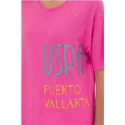 Kadın Pembe Bisiklet Yaka Tişört