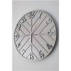 Blackframe - Diagonal Lines -açık Gri & Gümüş - 50cm Duvar Saati 012022DL