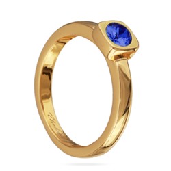 Кольцо Теннис (кристаллы SW сапфир 4мм; покрытие золото), Есть комплект