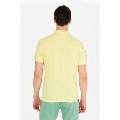 Erkek Açık Sarı Basic Polo Yaka Tişört