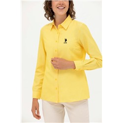 Kadın Sarı Uzun Kollu Basic Gömlek