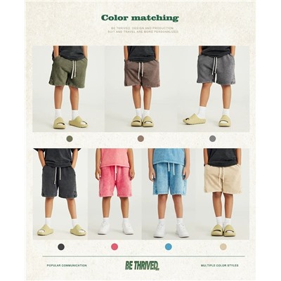 Детские шорты с эффектом потёртостей в комплект к топу из поста выше Материал: 100% хлопок