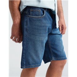 Straight Fit Denim Shorts, Men, Light Blue