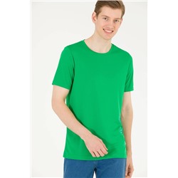 Erkek Elma Yeşili Bisiklet Yaka Tişört