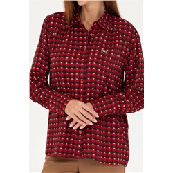 Kadın Bordo Uzun Kollu Gömlek