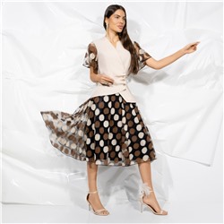 Костюм с юбкой с креативной застёжкой, Шаг к тебе (brown, 2 в 1)