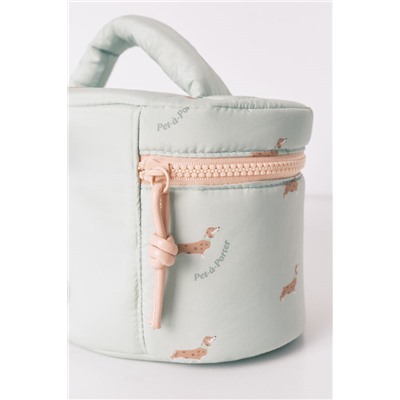 Neceser mediano verde estampado perritos