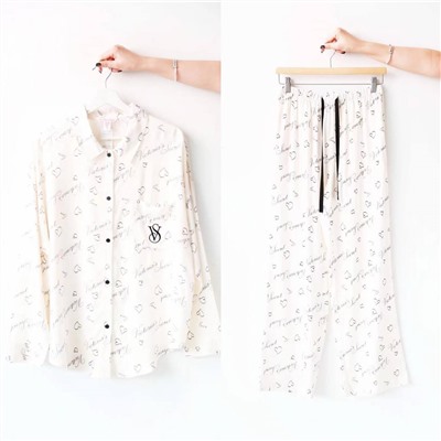 Пижама рубашка + штаны хлопковой фактуры  ВИКТОРИЯ СИКРЕ*Т