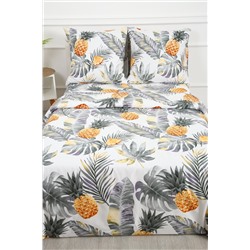 Постельное белье С листьями ананасы полисатин, наволочки 70х70см