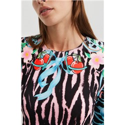 Vestido slim corto cebra