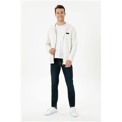 Erkek Taş Kapüşonlu Örme Hırka