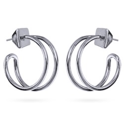 Серьги Лабиринт (покрытие родий), Есть комплект