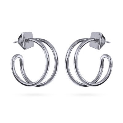 Серьги Лабиринт (покрытие родий), Есть комплект