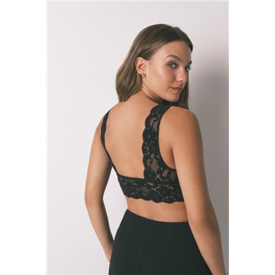 Sujetador bralette halter encaje negro