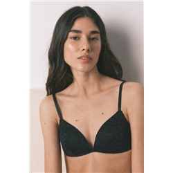Sujetador triangular CHARMING relleno encaje negro