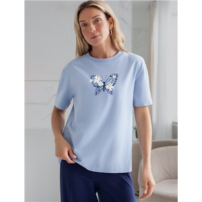 Футболка с принтом свободная эластичная из премиального хлопка