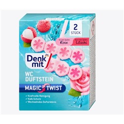 WC Duftstein Magic Twist Rose & Litschi, 2 St