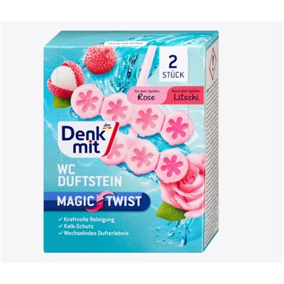 WC Duftstein Magic Twist Rose & Litschi, 2 St