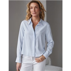 Укороченная блузка в полоску из хлопка