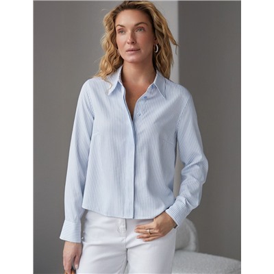 Укороченная блузка в полоску из хлопка