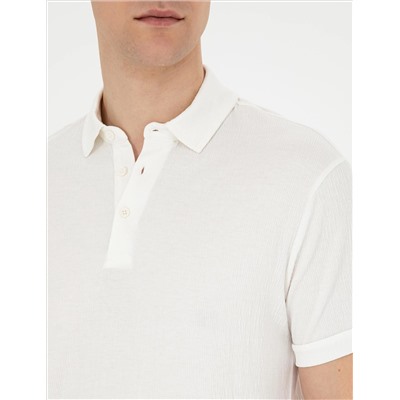 Ekru Slim Fit Tişört