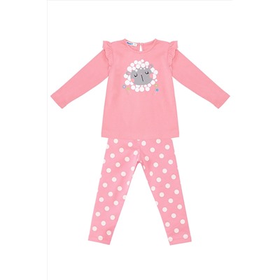 Denokids Kuzucuk Kız Bebek Pembe Tunik Tayt Takım CFF-23S1-109