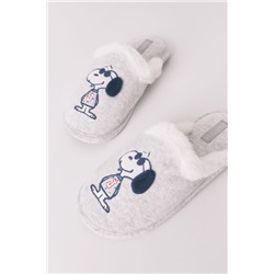 Zapatillas casa Snoopy gris oscuro