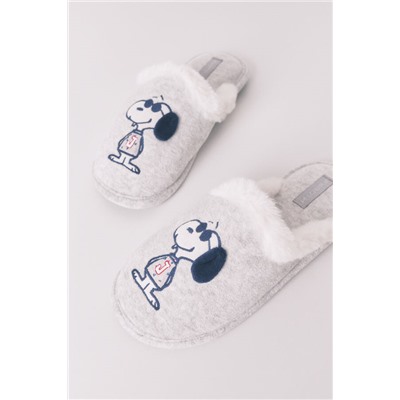 Zapatillas casa Snoopy gris oscuro