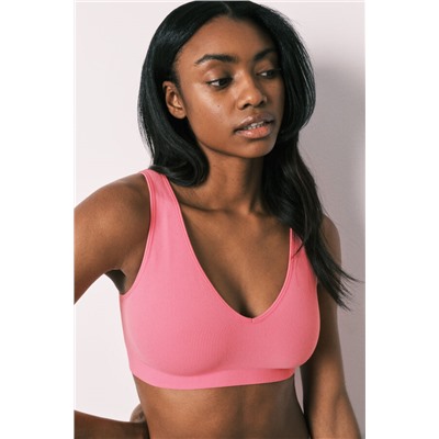 Top halter liso clean cut coral