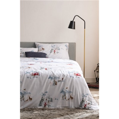 Neiger King Size %100 Pamuk Flanel Nevresim Takımı - Beyaz