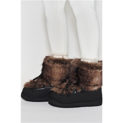 COMBINED FAUX FUR ANKLE BOOTS SKI COLLECTION