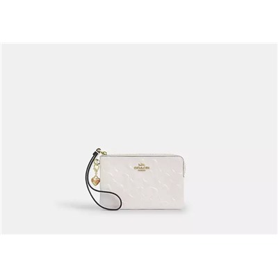 Corner Zip Wristlet In Signature Canvas With Stripe