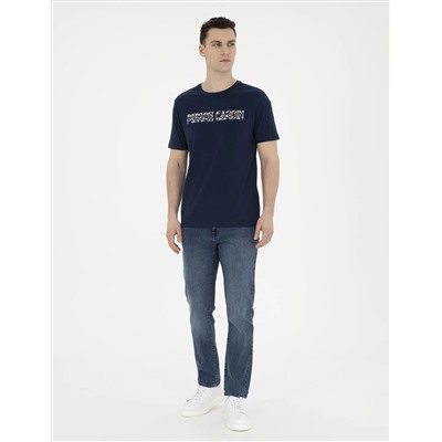 Lacivert Straight Fit Jean Pantolon