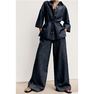 WIDE LEG LINEN PANTS
