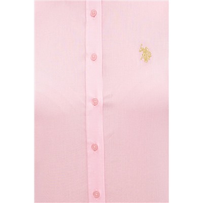 Kadın Pembe Uzun Kollu Basic Gömlek