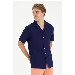 Erkek Lacivert Comfort Polo Yaka Tişört