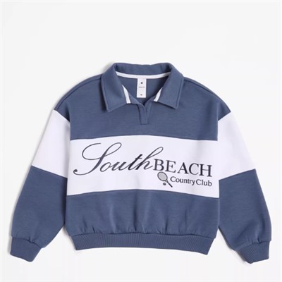 Свитшот с воротником для девочек