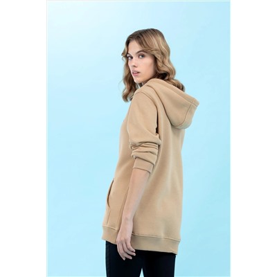 Kum Kapüşonlu Basic Sweatshirt