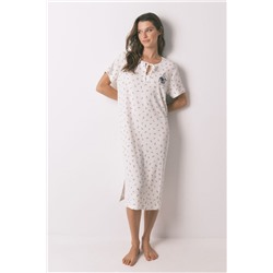 Camisón holgado midi canalé blanco Mafalda