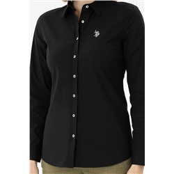Kadın Siyah Uzun Kollu Basic Gömlek