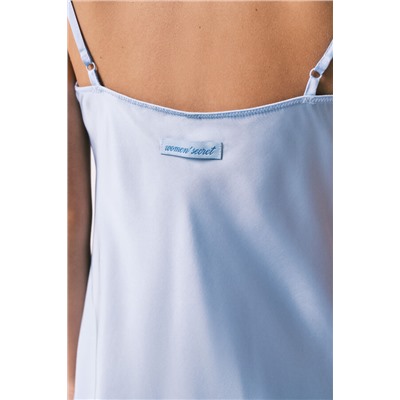 Camisón midi tirantes satén azul