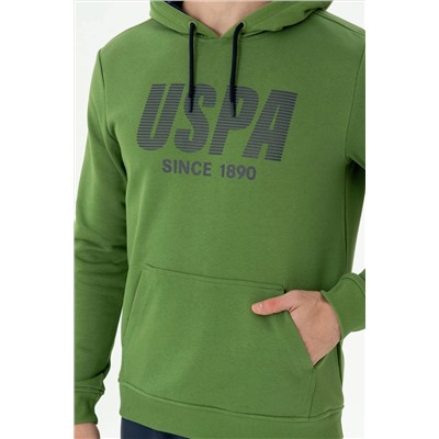 Erkek Yeşil Kapüşonlu Sweatshirt