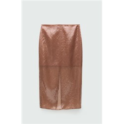 Falda midi lentejuelas