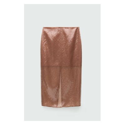 Falda midi lentejuelas