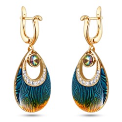 Серьги (кристаллы SW микс, эмаль; покрытие: золото)