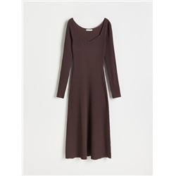 Strickkleid mit Gestreifter Struktur