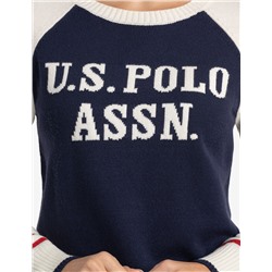 RAGLAN SLEEVE BASEBALL CREW NECK SWEATER