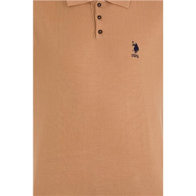 Erkek Camel Melanj Polo Yaka Triko Kazak