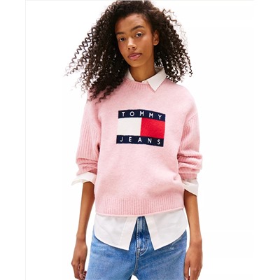 Tommy Jeans Women's Melange-Flag Crewneck Sweater